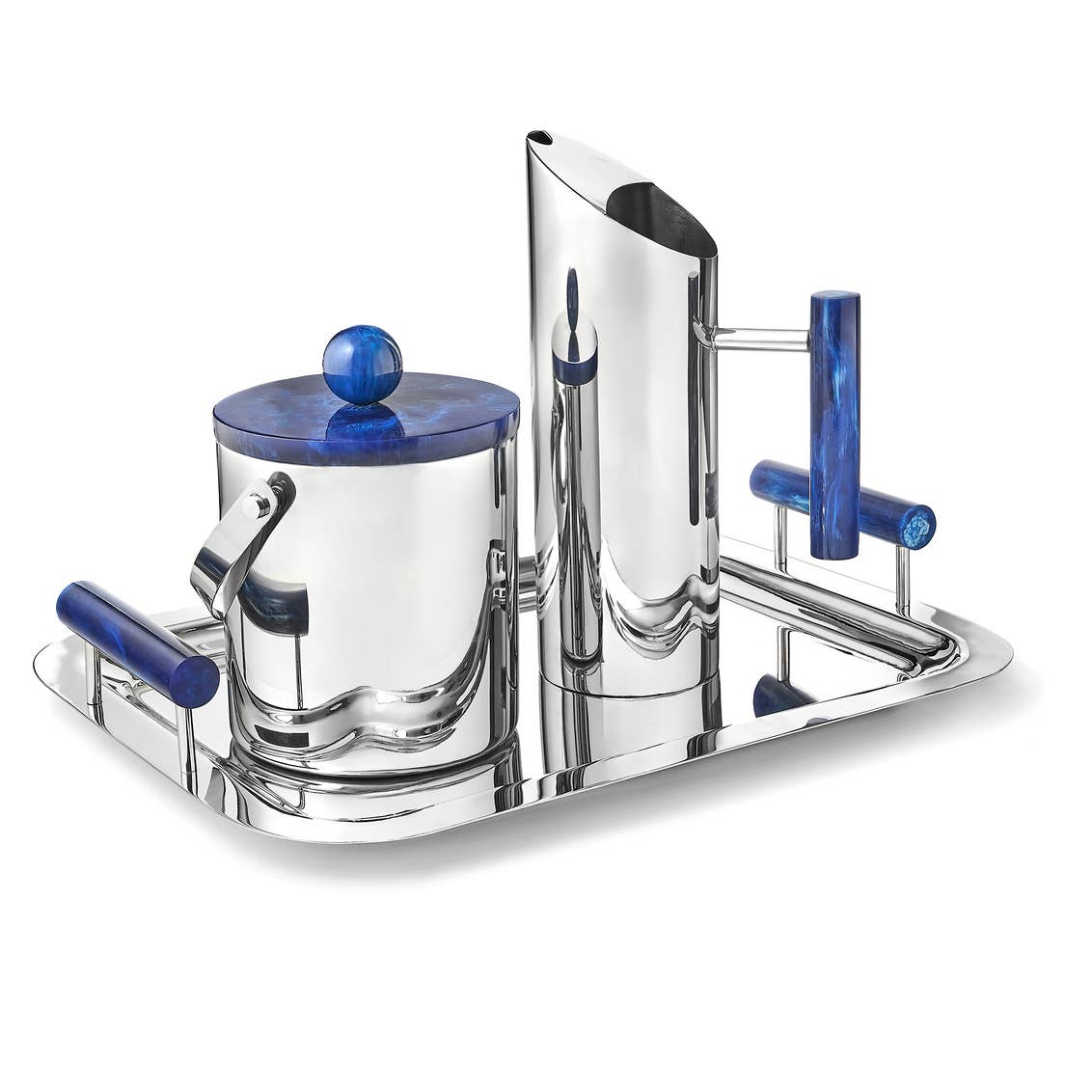 Azure Pitcher Stainless Steel Blue Resin Handle