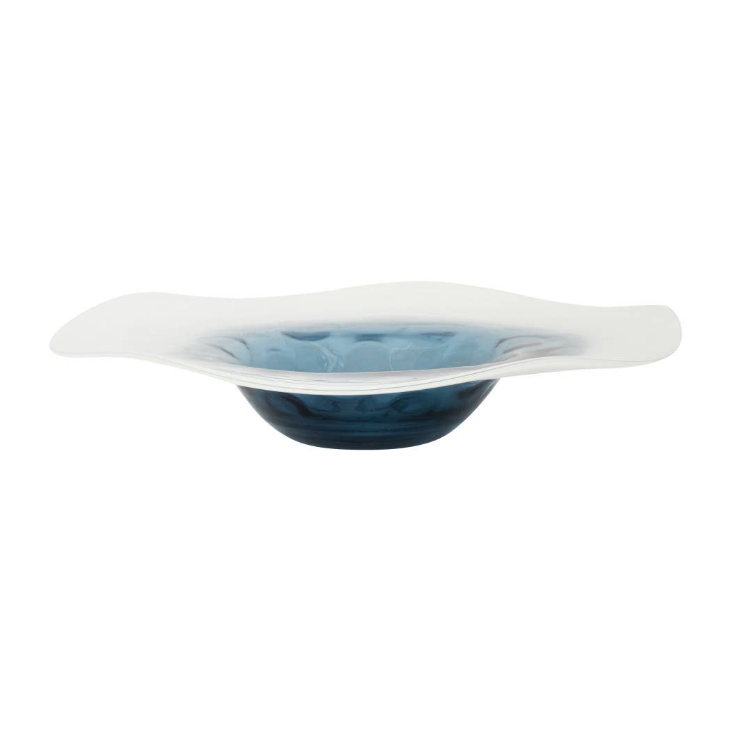 Glass Coastal-Inspired Waters Decorative Bowl - Blue, 12 in.
