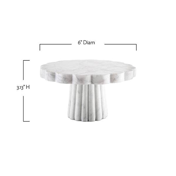 Verona White Marble Small Cake Stand