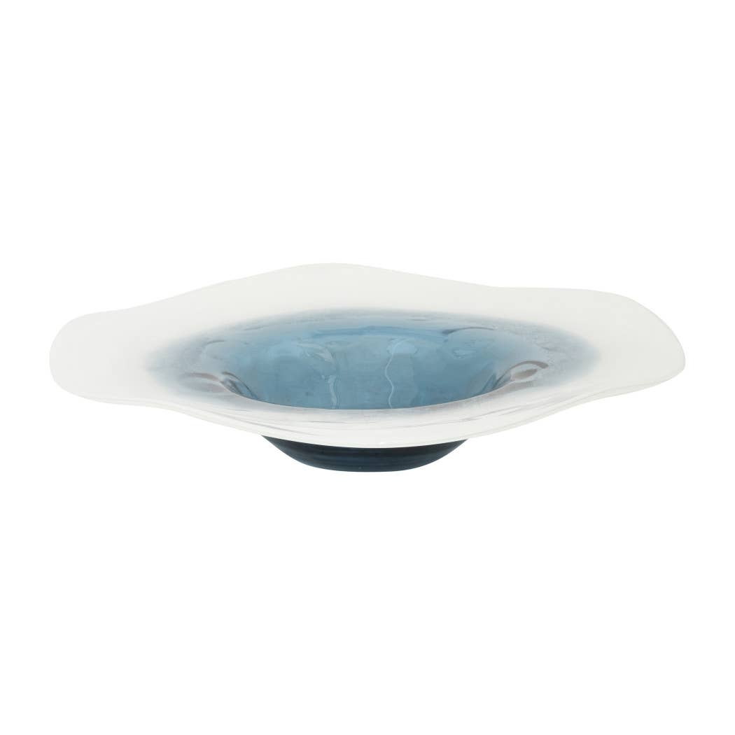 Glass Coastal-Inspired Waters Decorative Bowl - Blue, 12 in.