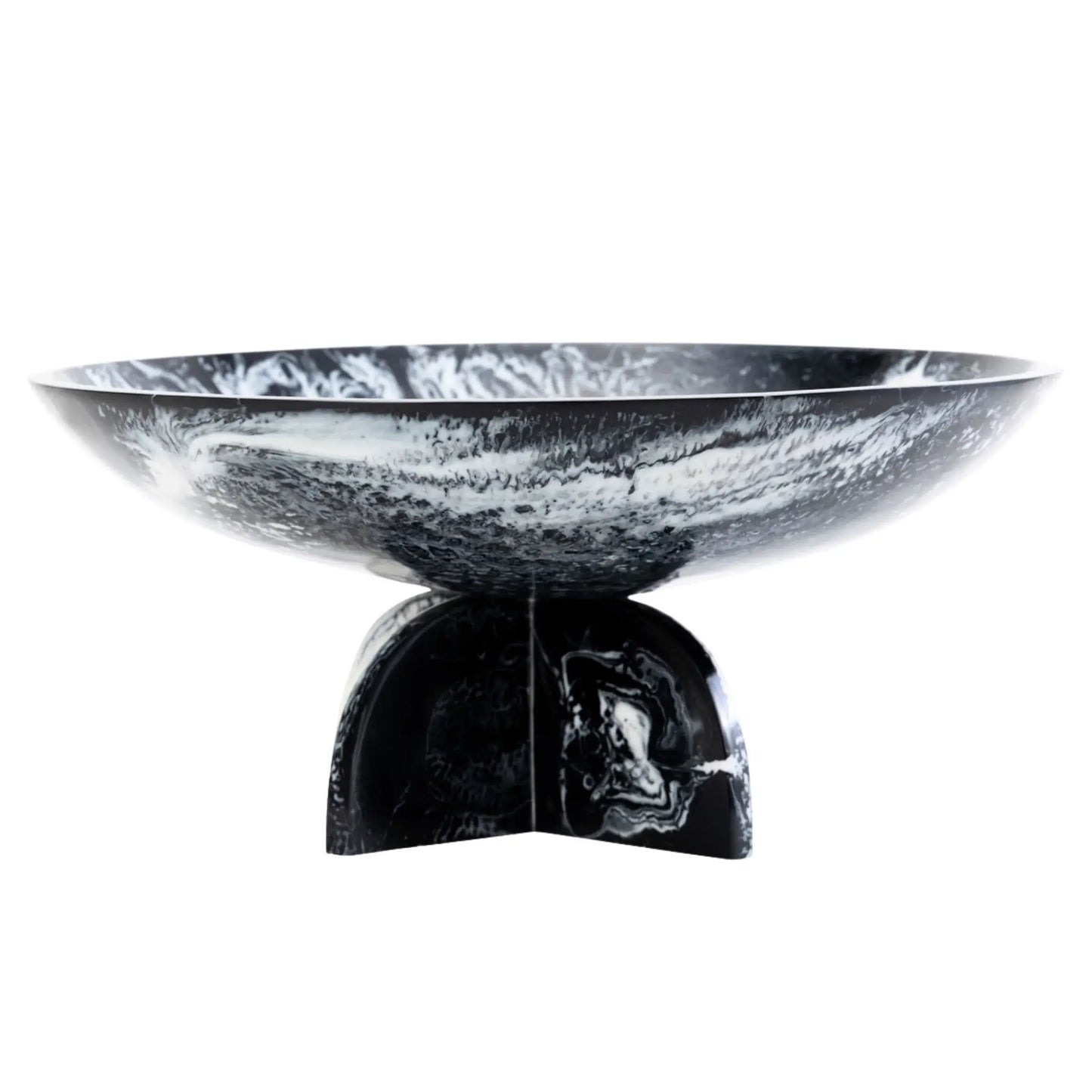 Lucente Black & White Resin Fruit Bowl