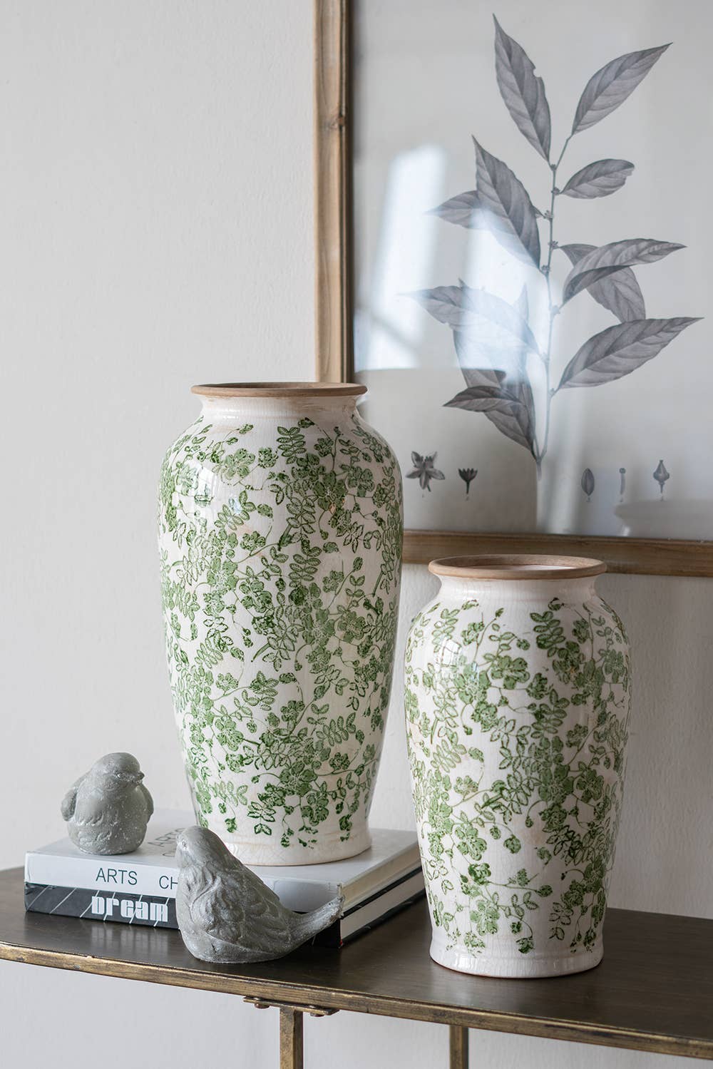 7.5x7.5x14.5" Verdant Whisper Ceramic Vase