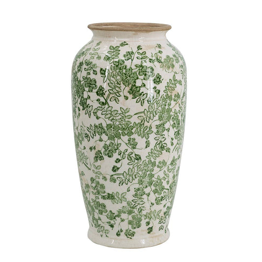 7.5x7.5x14.5" Verdant Whisper Ceramic Vase