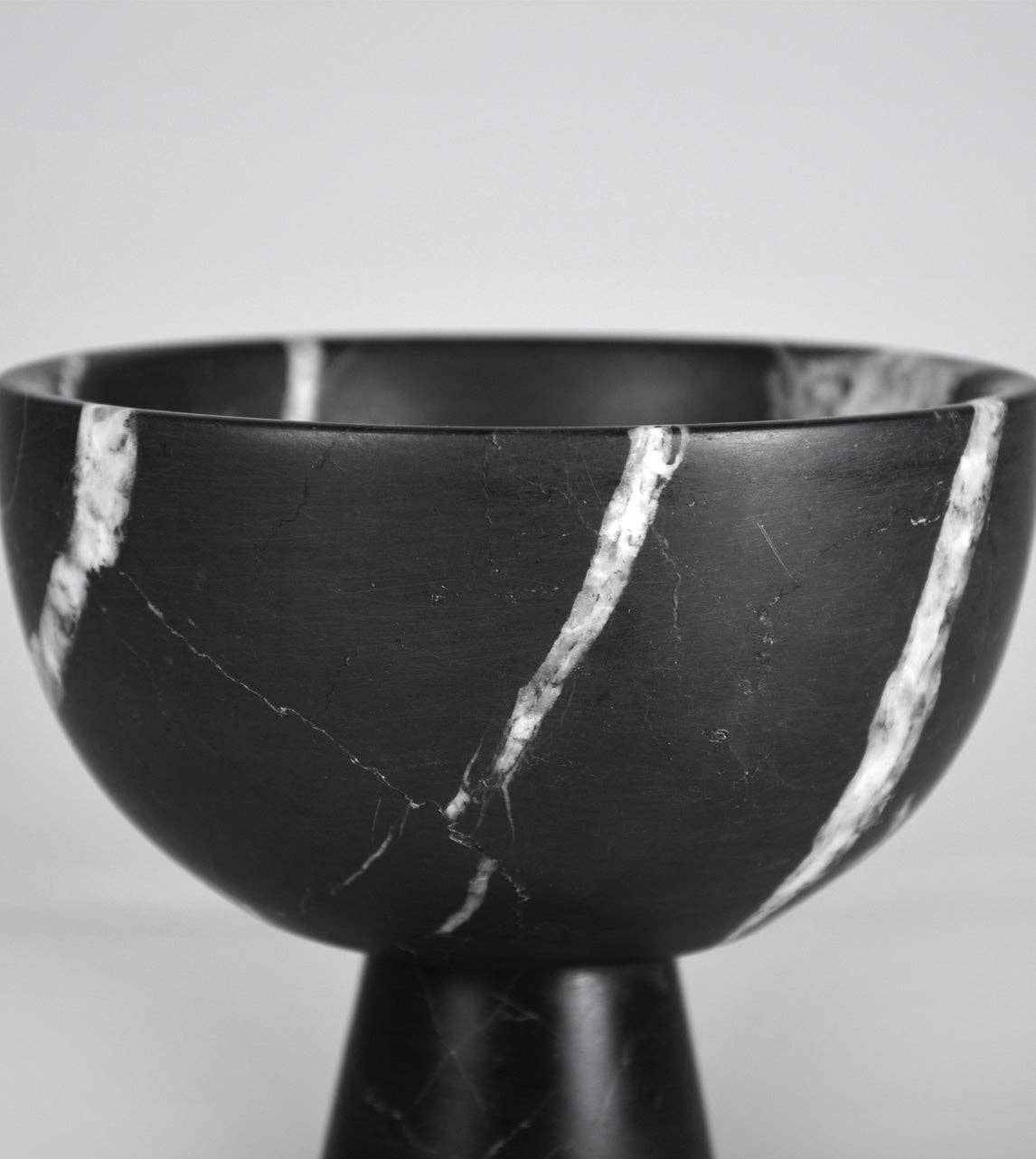 BLACK MARBLE PEDESTAL BOWL SMALL