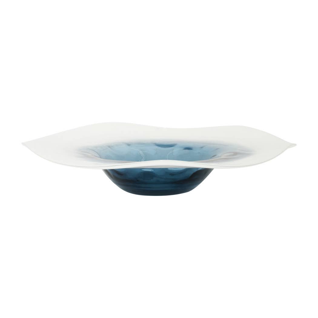 Glass Coastal-Inspired Waters Decorative Bowl - Blue, 12 in.