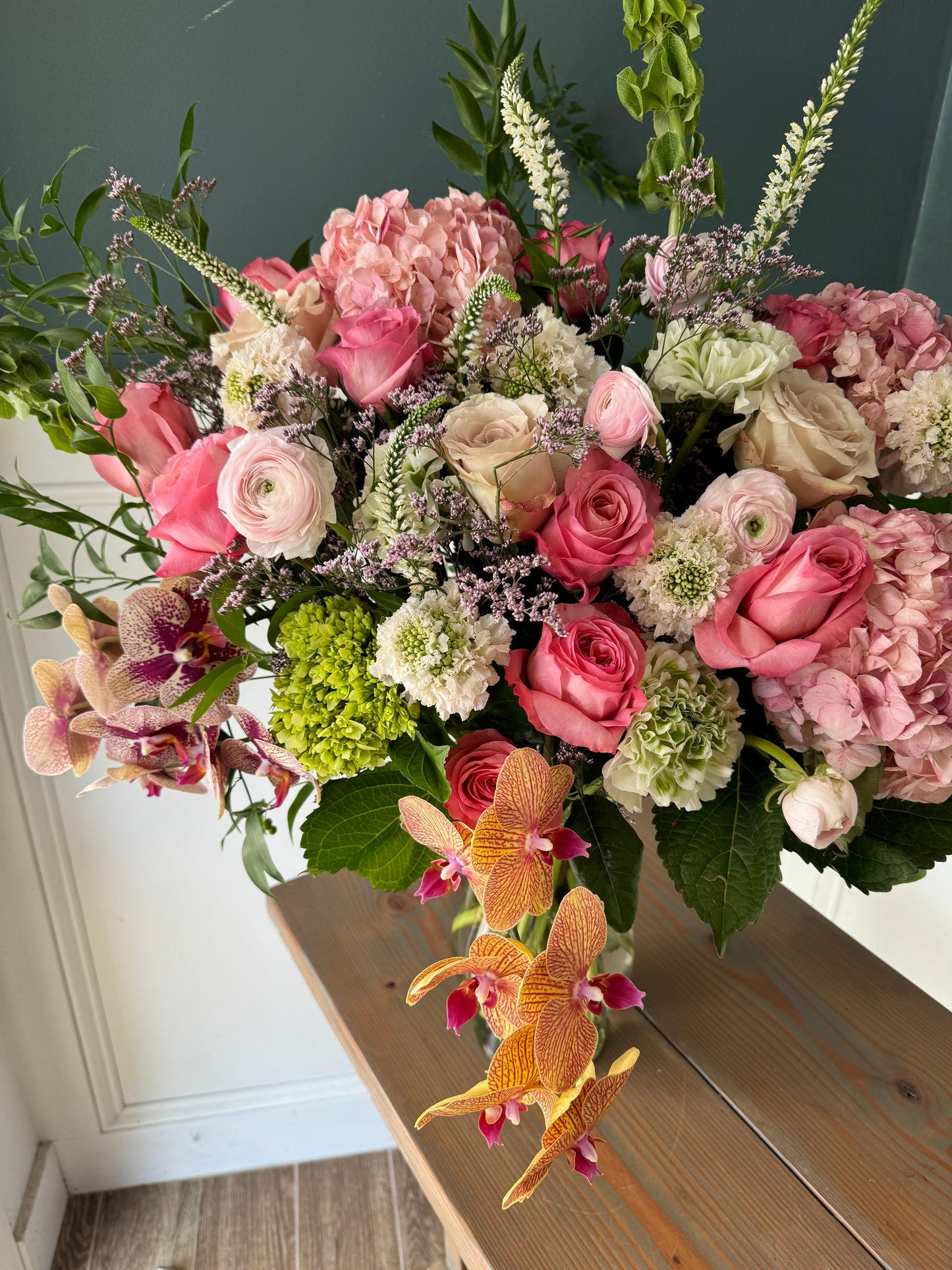 Holiday Arrangement in Vase: The Bloom Bar Deluxe