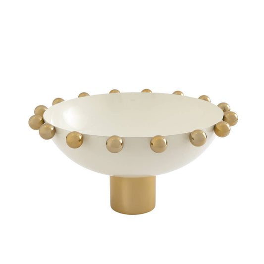 White and Gold Footed Bowl