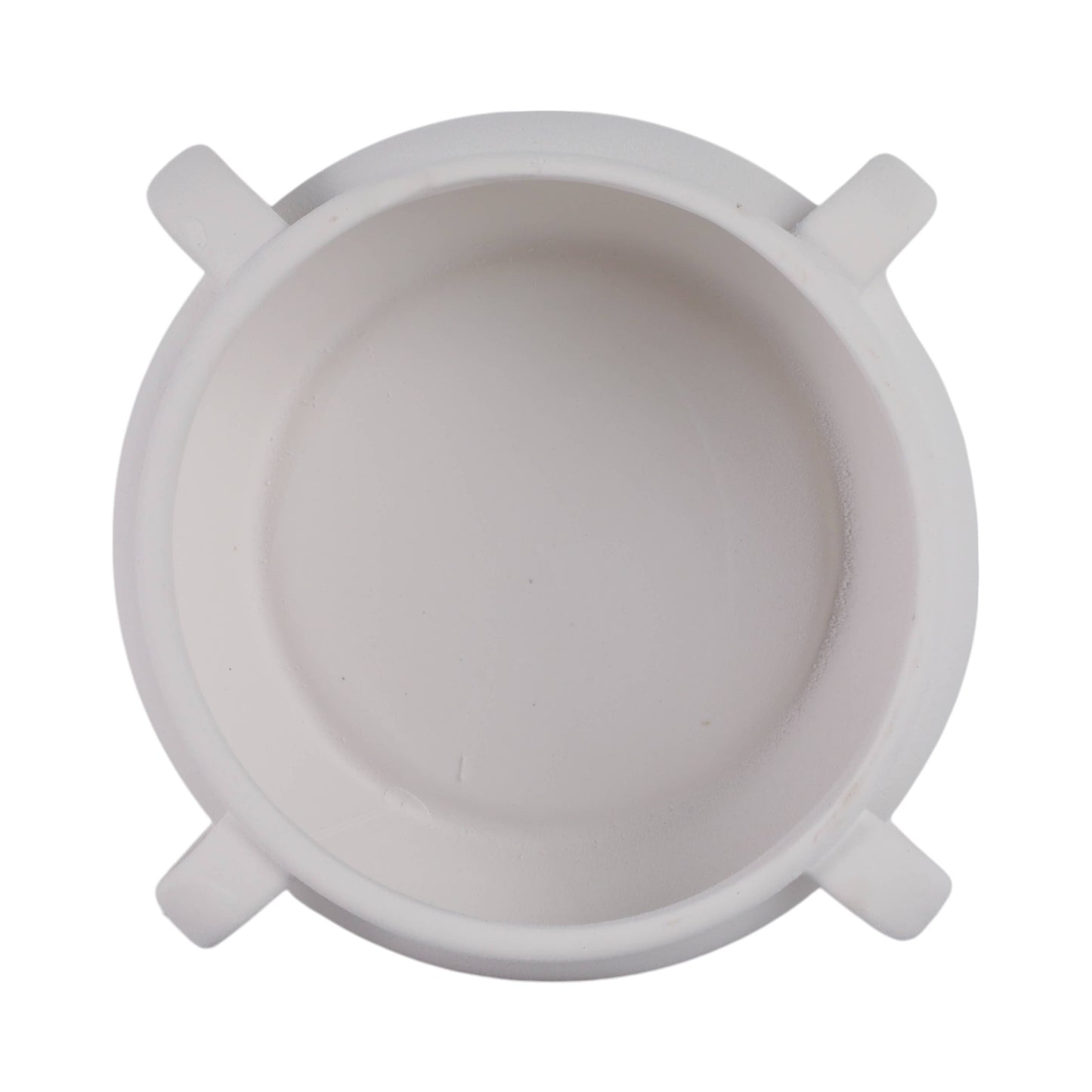 Ceramic Modern Textured Three-Handle Bowl - White, 11 in.