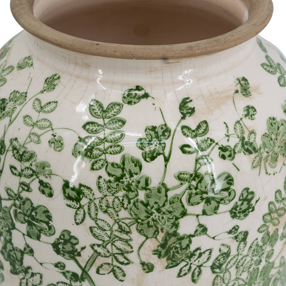 7.5x7.5x14.5" Verdant Whisper Ceramic Vase