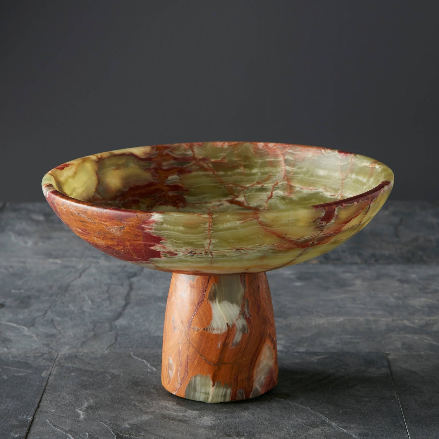 12" Verde Onyx Honed Finish Footed