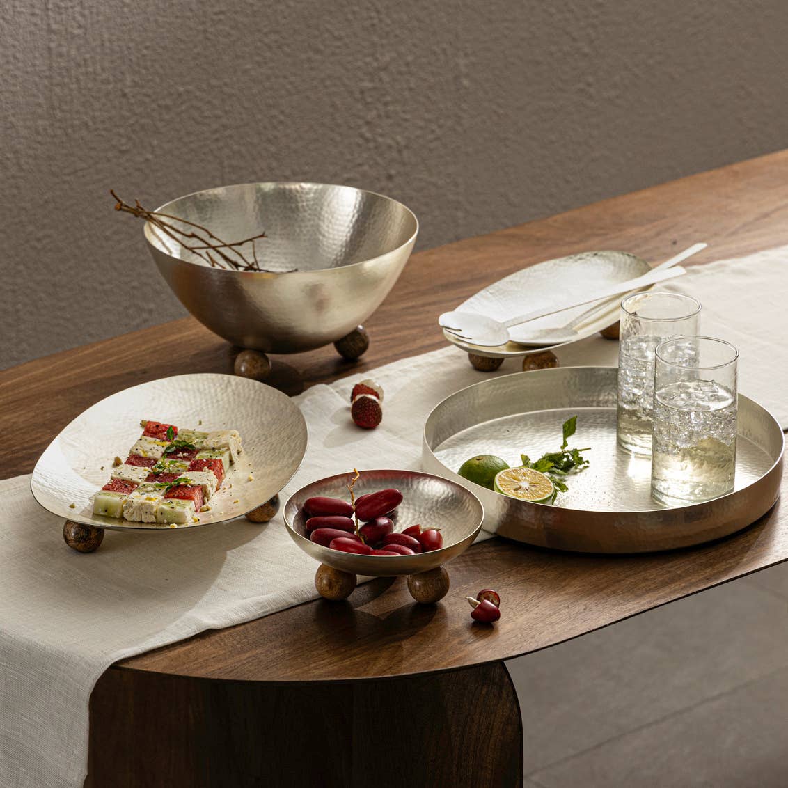 Hammered Silver Oblong Tray