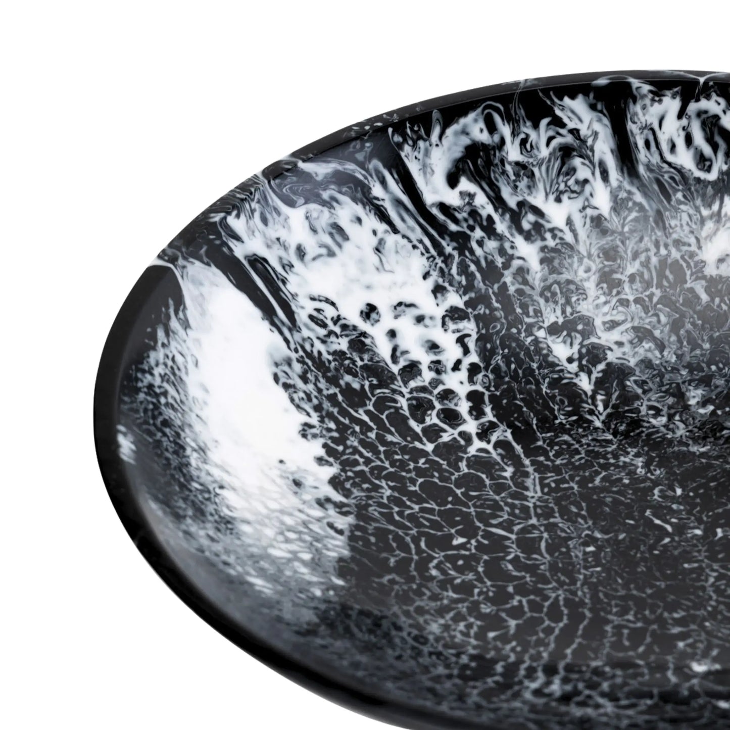 Lucente Black & White Resin Fruit Bowl