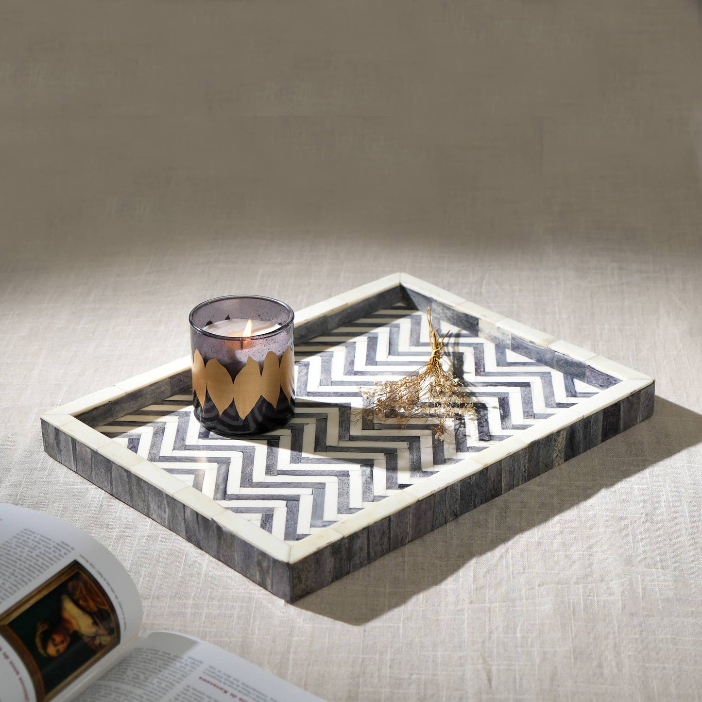 Bone Inlay Chevron Tray