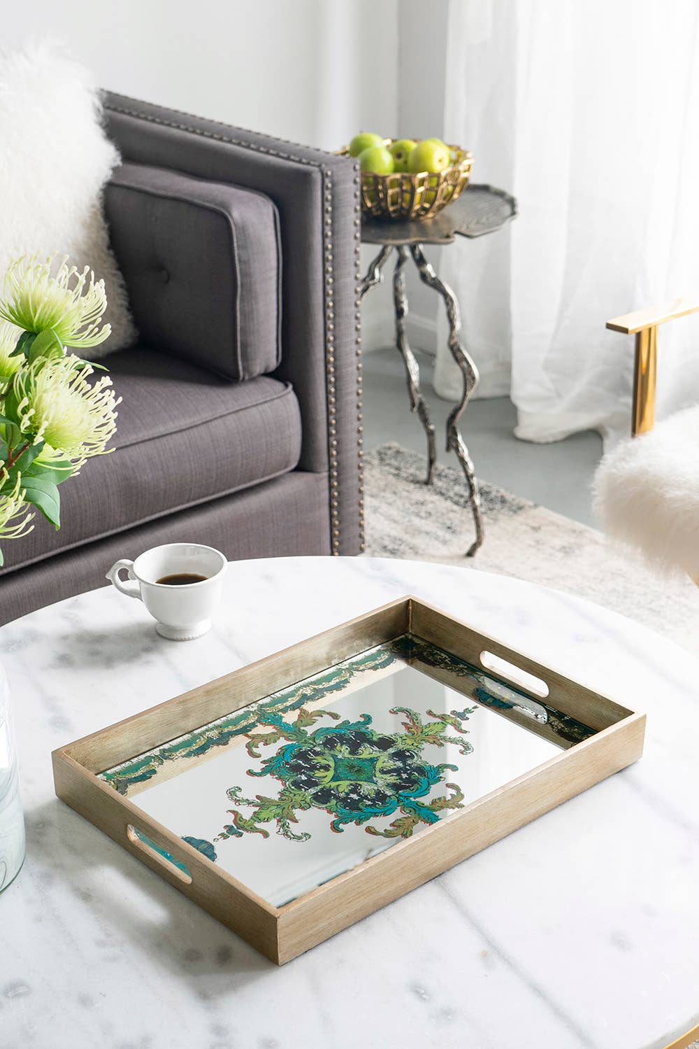 18x13x2" Opulent Baroque Mirror Tray