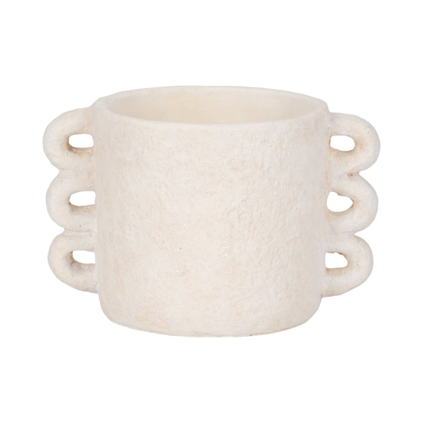 Ceramic Multi-Loop Arch Handle Planter - White, 10 in.