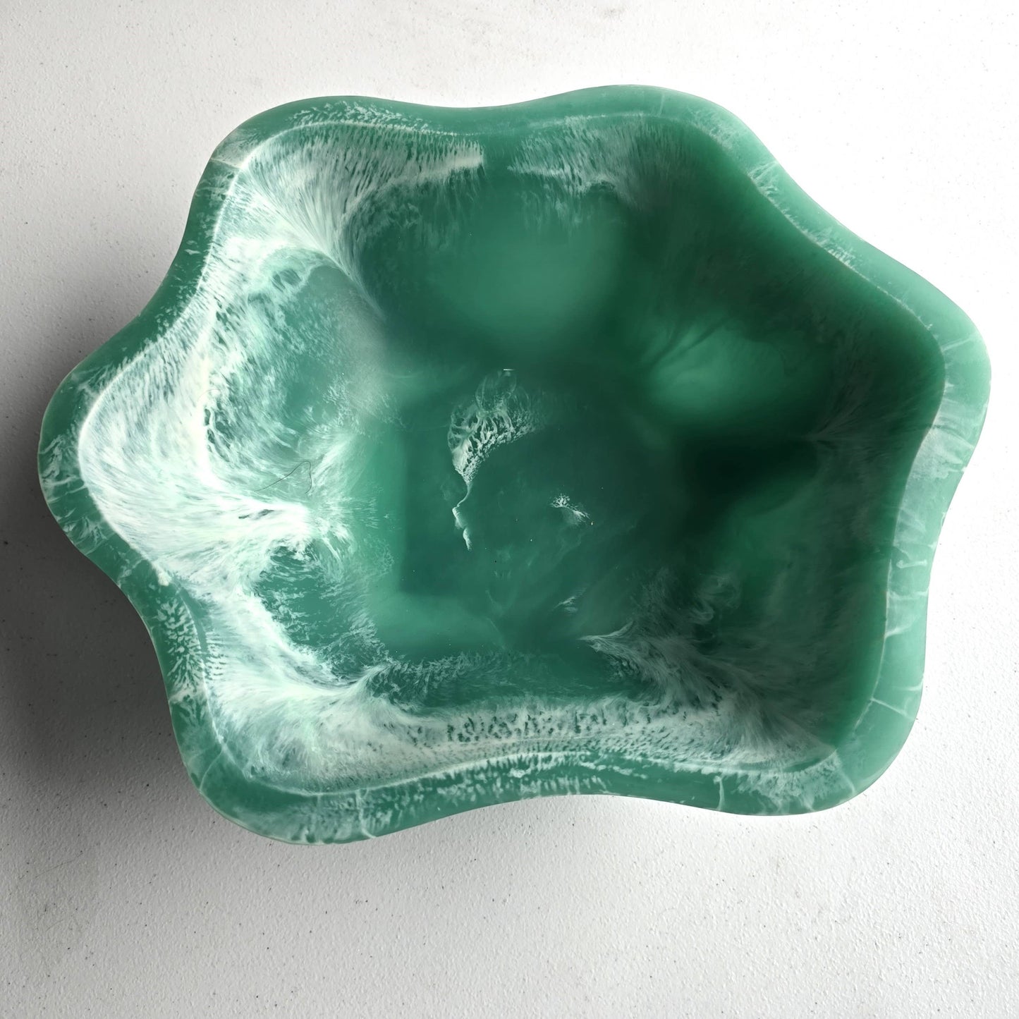 Large Organic Shape Resin Bowl - Entryway Catchall -HandMade