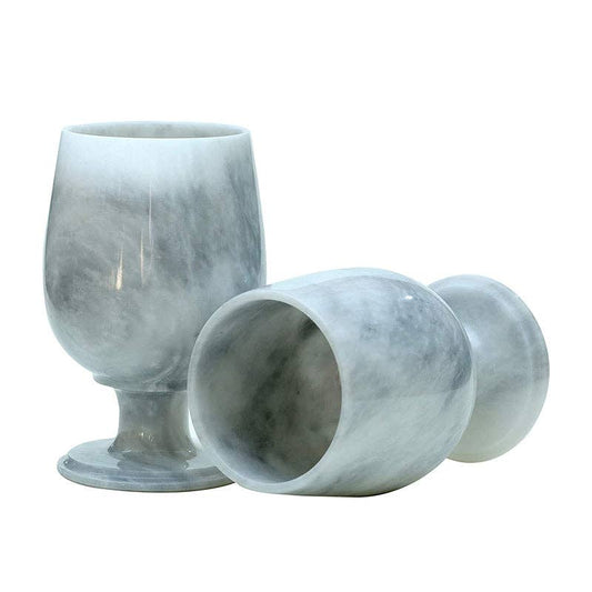 Marble Wine Glasses White and green