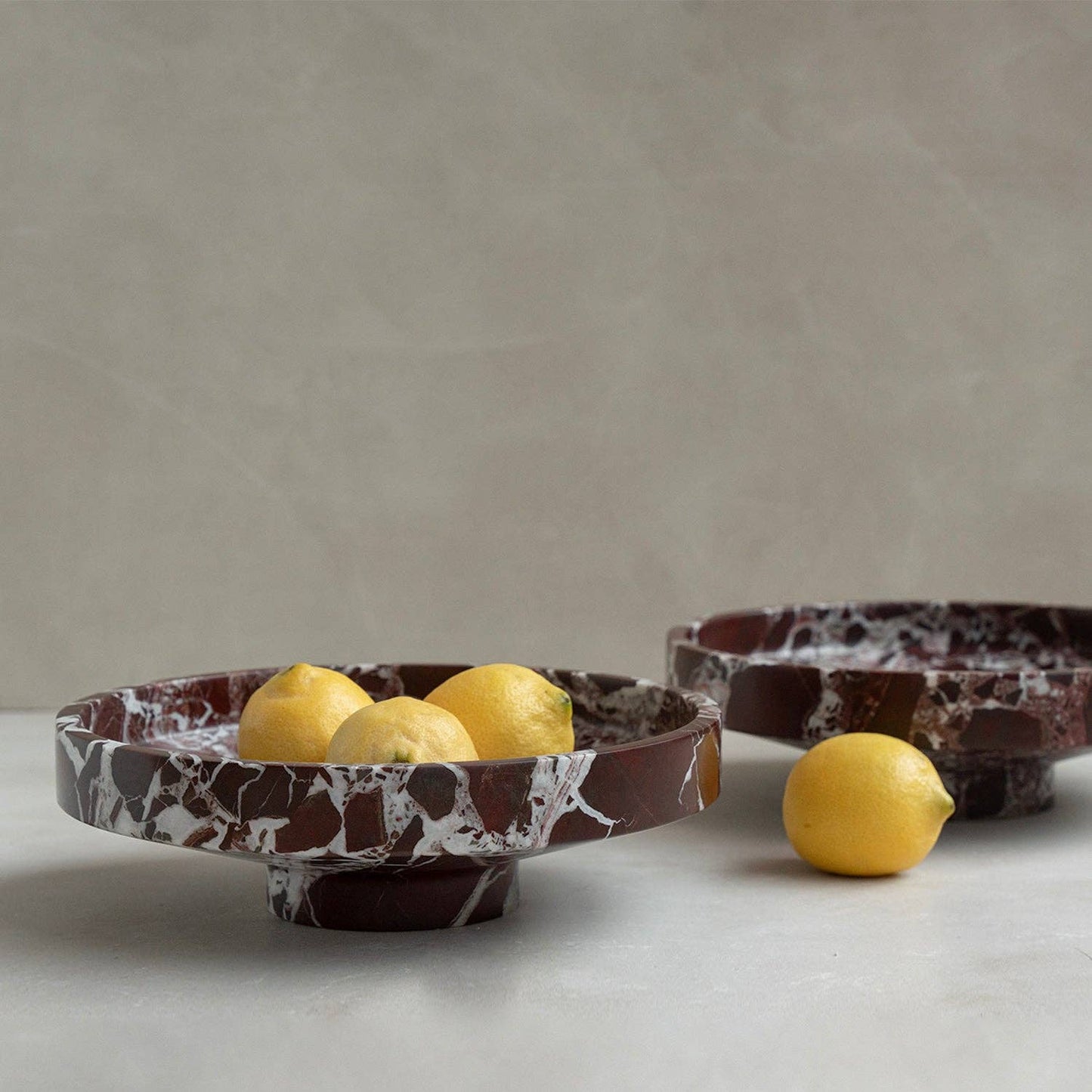 BURGUNDY MARBLE NARROW BOWL