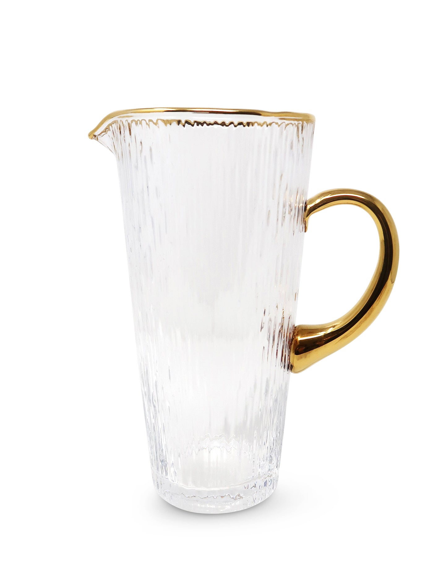 Clear Pitcher with Gold Handle and Rim
