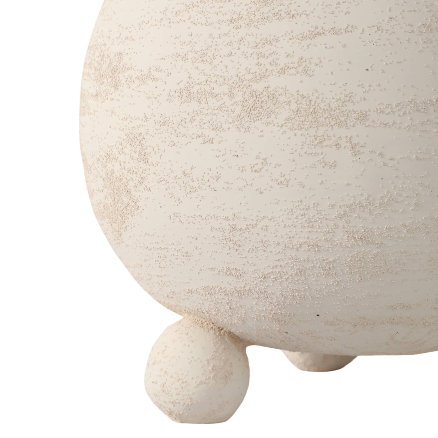 Ceramic Textured Rounded Planter On Ball Feet - Ivory, 9 in.