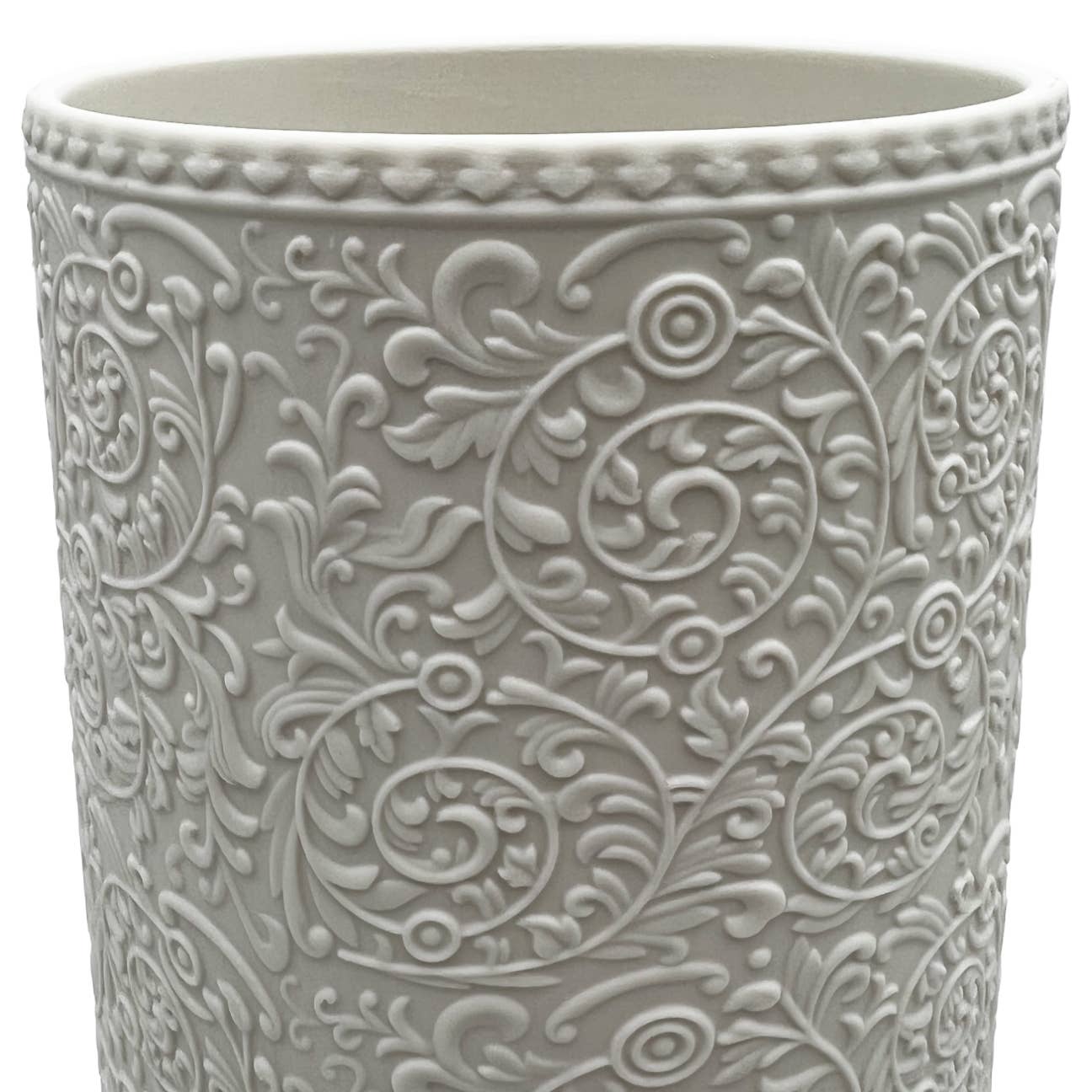 12" High Modern Ceramic Vase: White