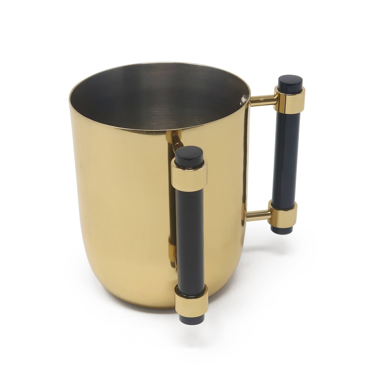 Metal Wash Cup Gold with Cylinder  Handles - 5.1"H