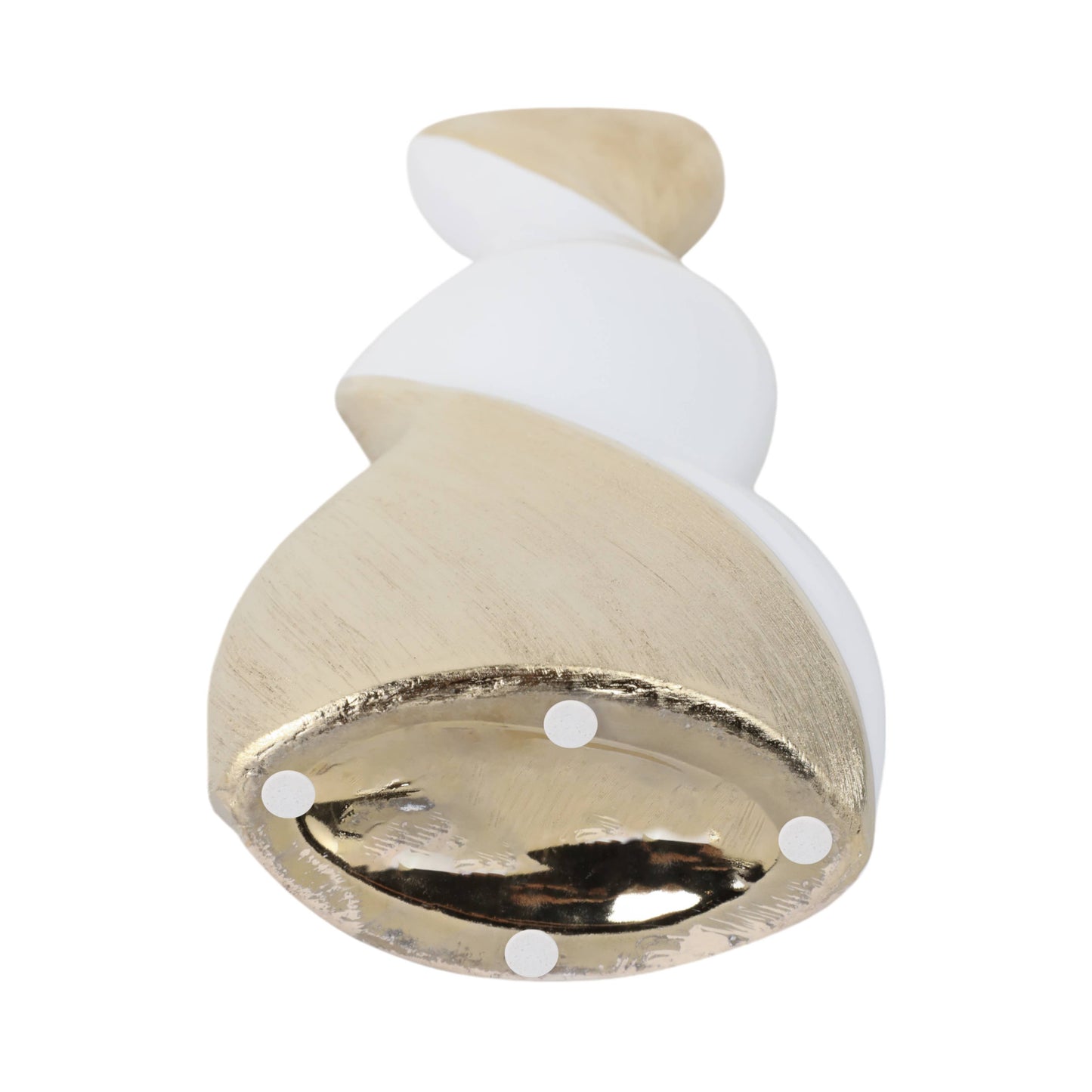 Ceramic Modern Two-Tone Twisted Flower Vase - Gold, 16 in.