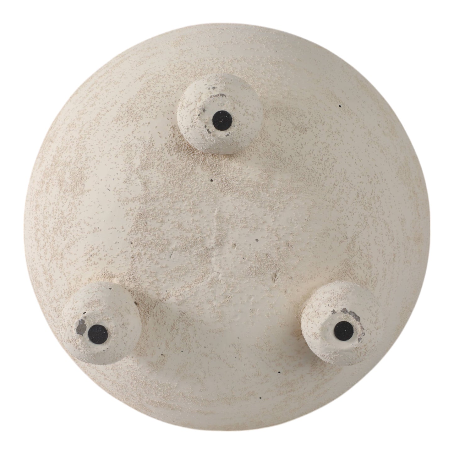 Ceramic Textured Rounded Planter On Ball Feet - Ivory, 9 in.