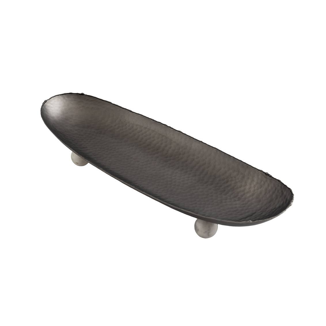 Hammered Black and White Oblong Tray