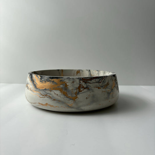 Concrete Bowl: Black fusion marble / Without hole