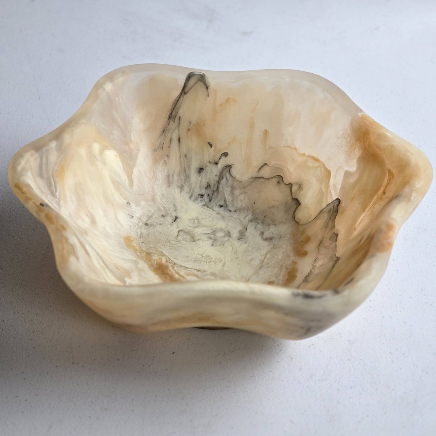 Large Organic Shape Resin Bowl - Entryway Catchall -HandMade