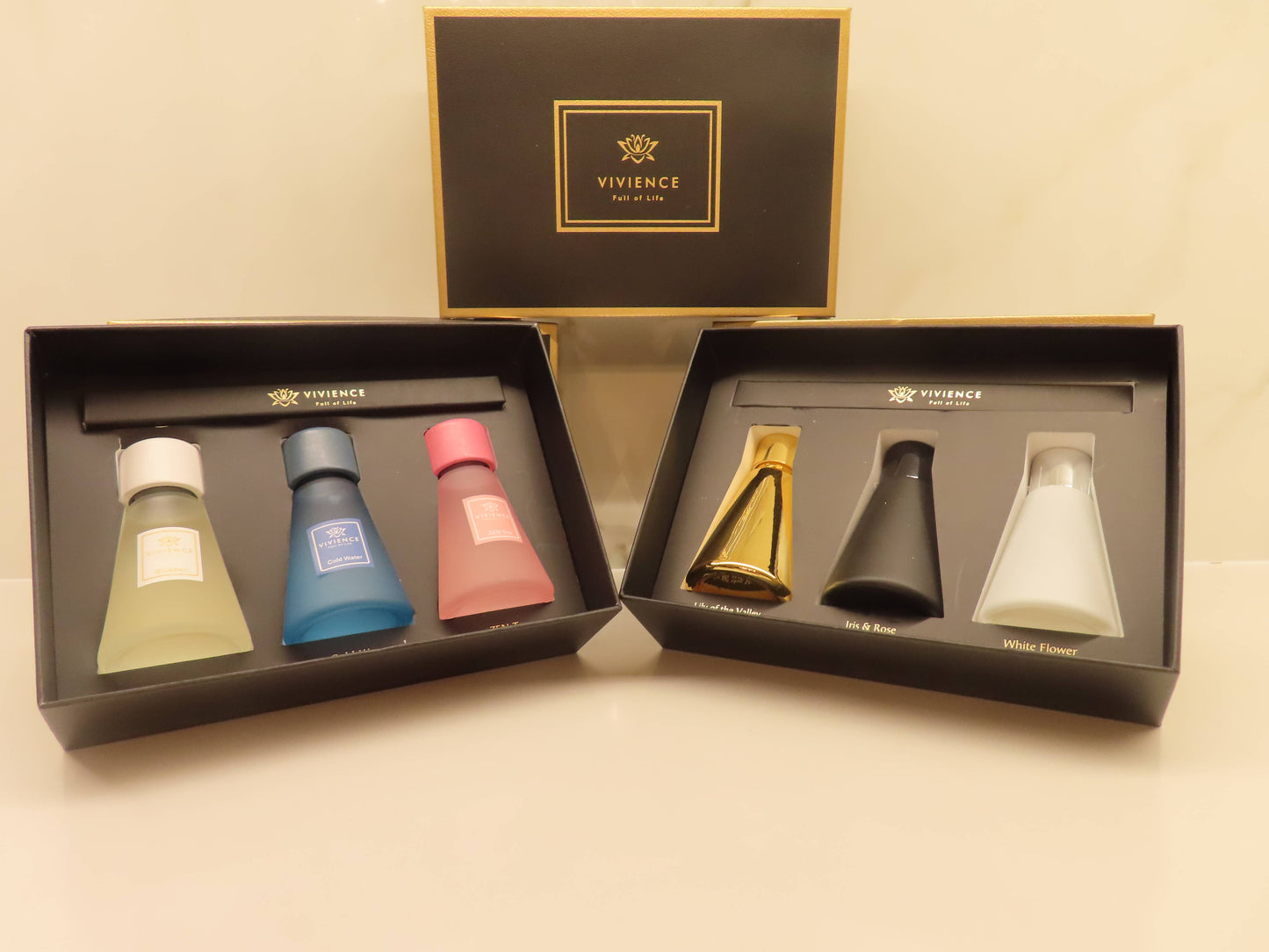 S/3 Diffusers- White/Black/Gold - Assorted Scents