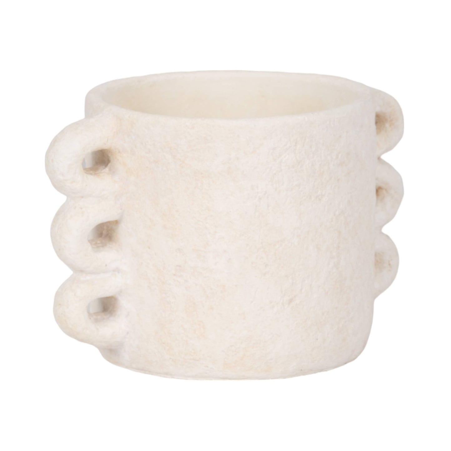 Ceramic Multi-Loop Arch Handle Planter - White, 10 in.