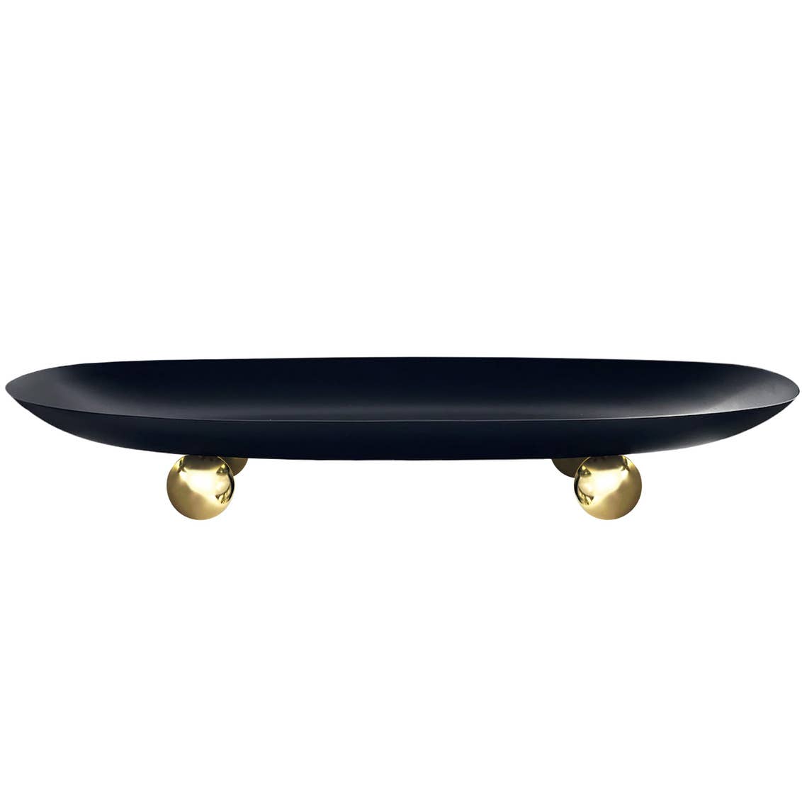 Temari Black and Gold Footed Oval Platter
