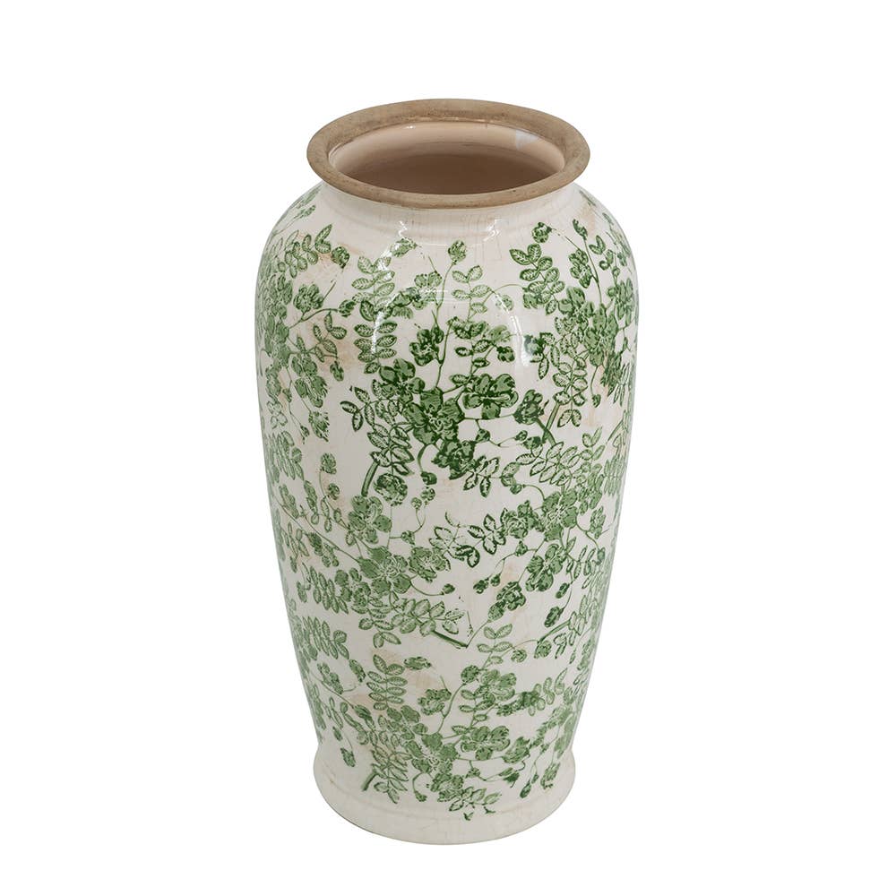 7.5x7.5x14.5" Verdant Whisper Ceramic Vase