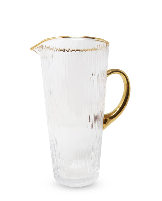 Clear Pitcher with Gold Handle and Rim