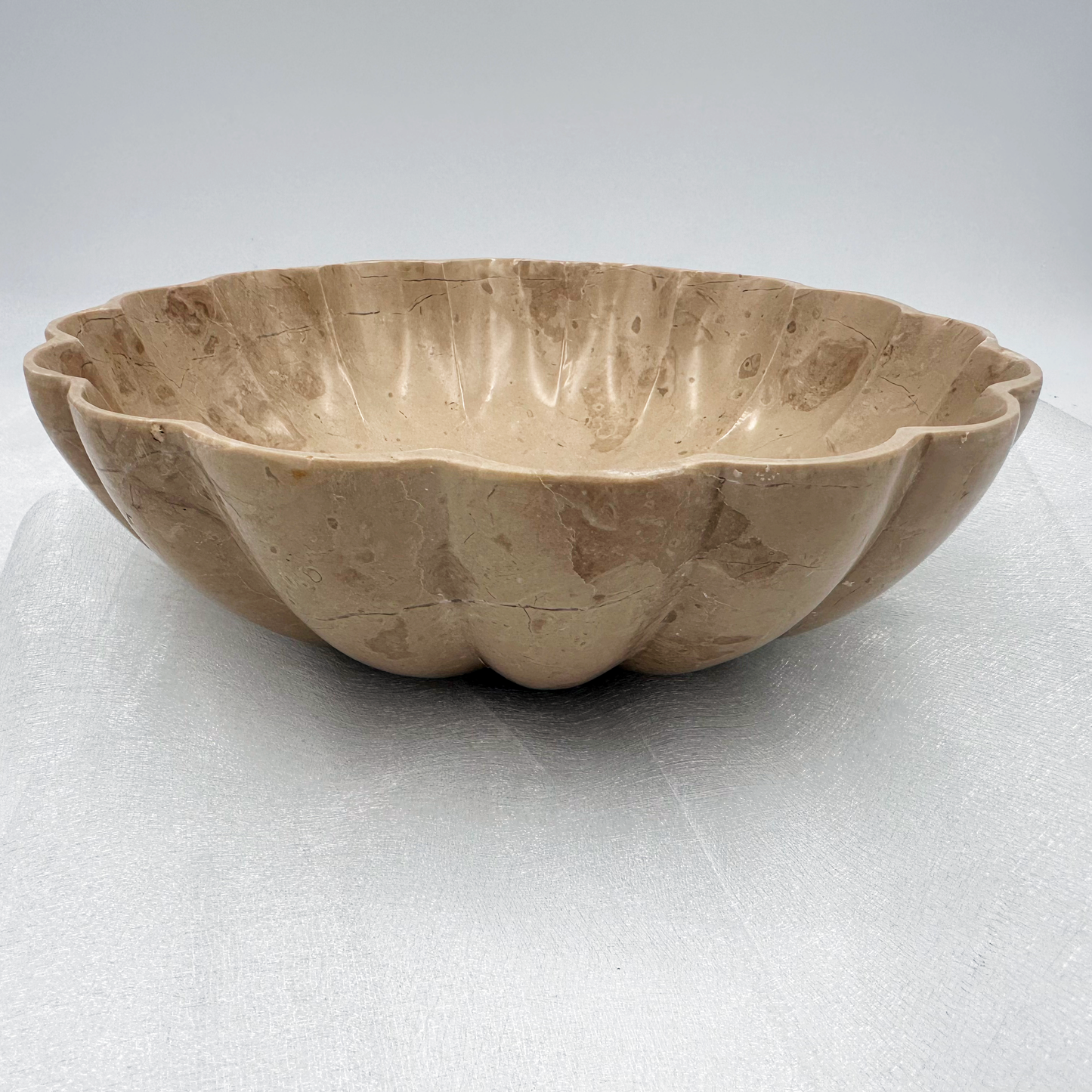 Hand-carved Bowl in Marble and Onyx: Zairat White Marble