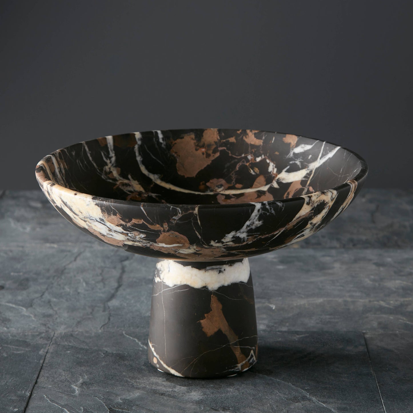 12" Black and Gold Marble Honed Finish