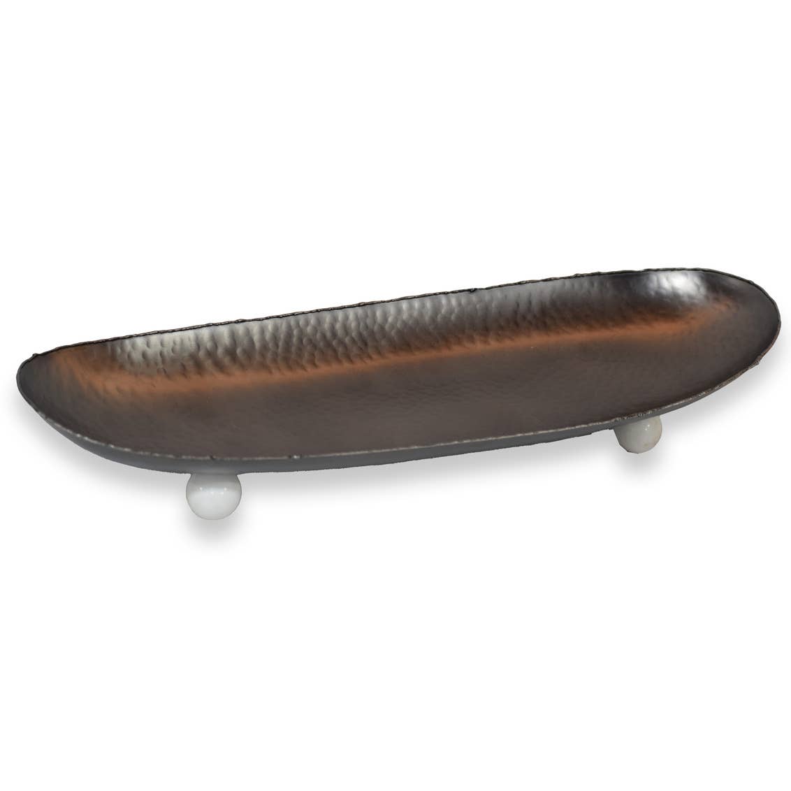 Hammered Black and White Oblong Tray