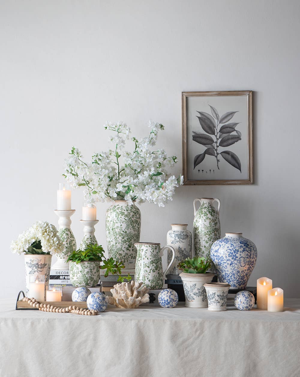 7.5x7.5x14.5" Verdant Whisper Ceramic Vase