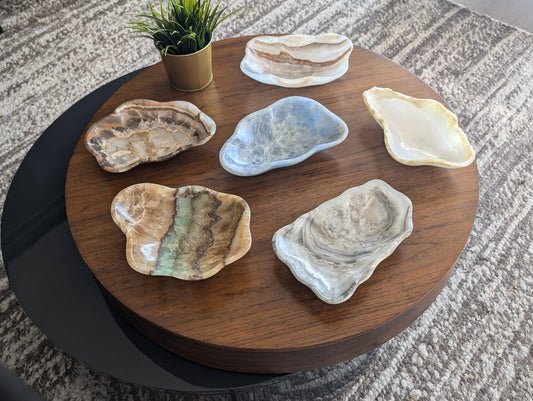 Onyx, Calcite, Serpentine handcrafted stone bowls