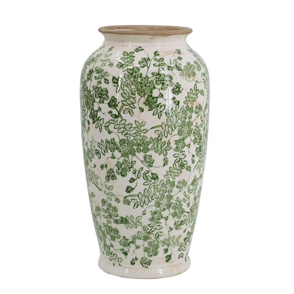 7.5x7.5x14.5" Verdant Whisper Ceramic Vase