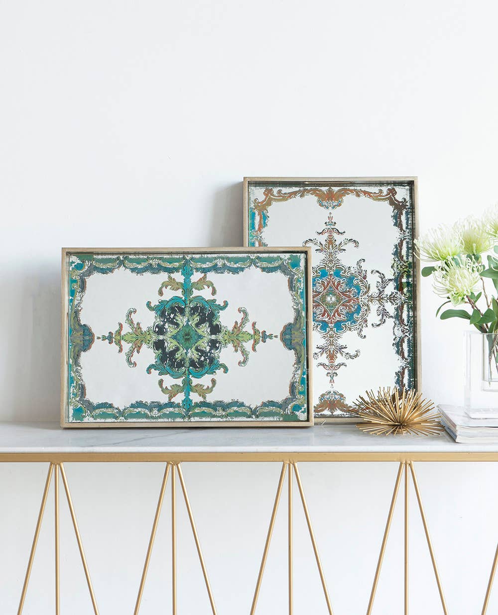 18x13x2" Opulent Baroque Mirror Tray