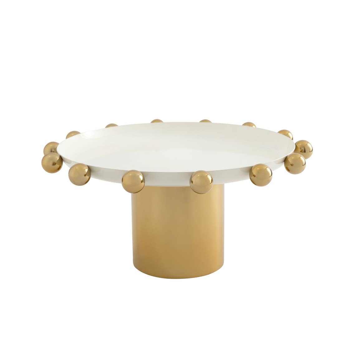 Temari White and Gold Cake Stand