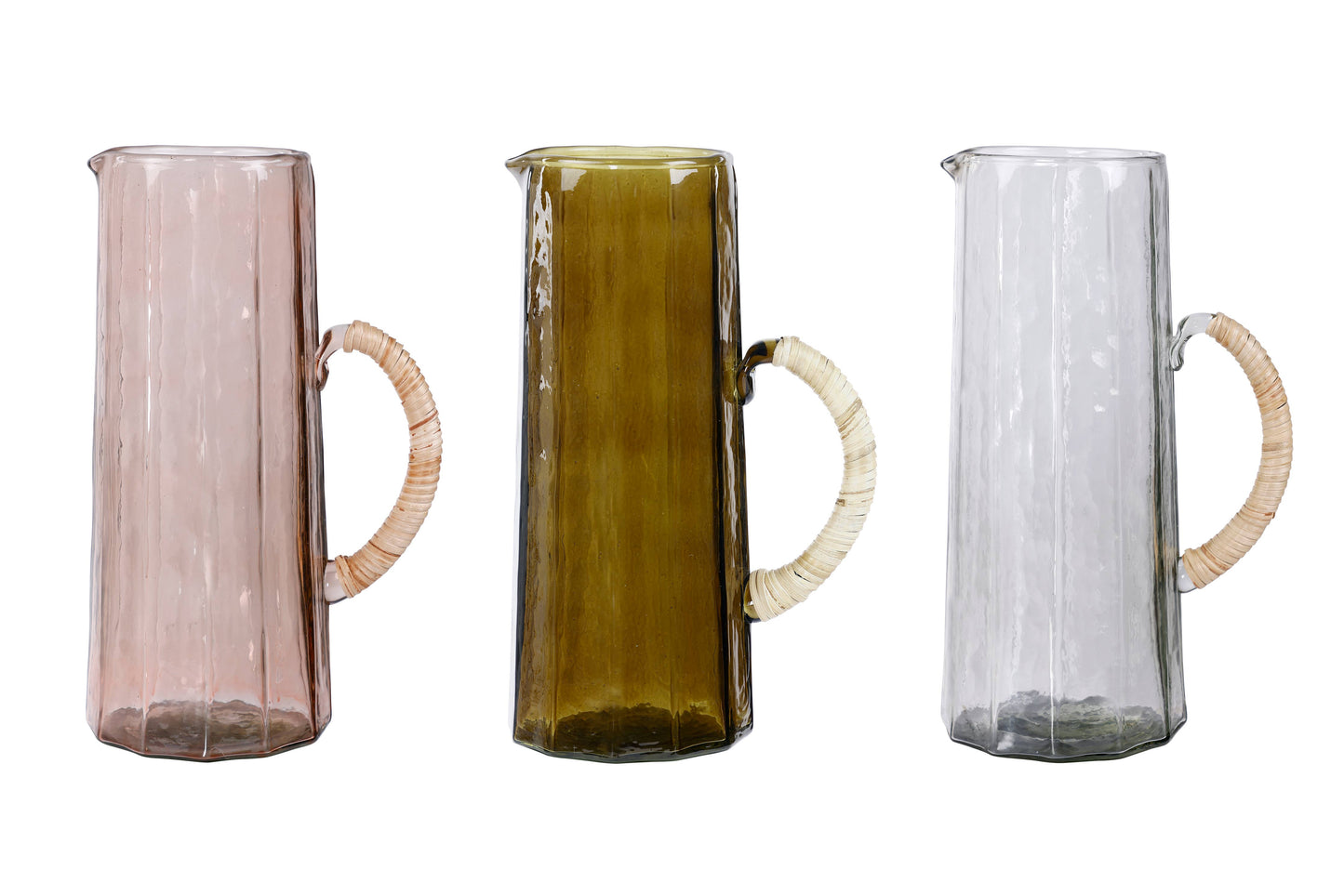 Hammered water pitcher, Pink -6.25 x 9.5 Inches