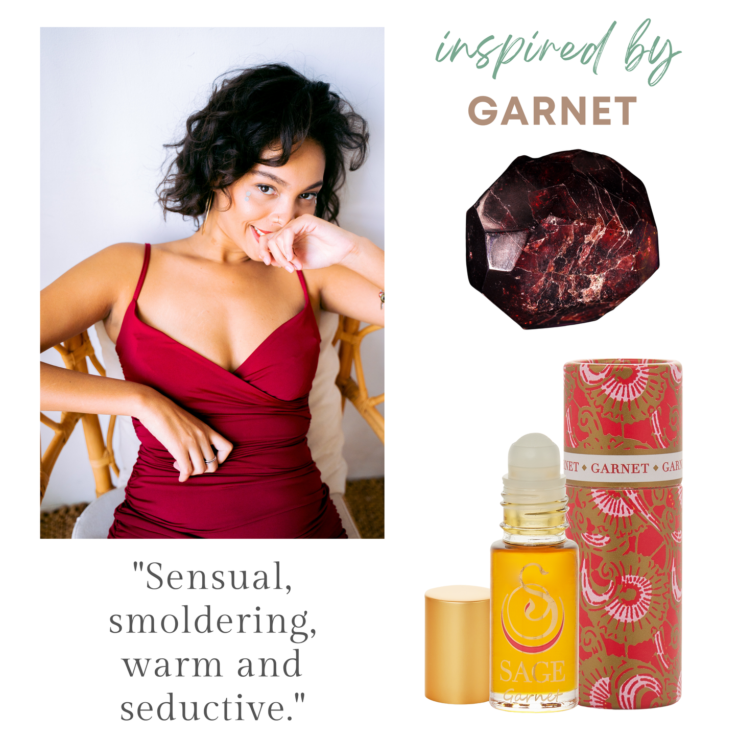 Garnet Gemstone Perfume Oil Concentrate Roll-On- 1/8 oz: Garnet Gemstone Perfume Oil - 1/8 oz Roll-On