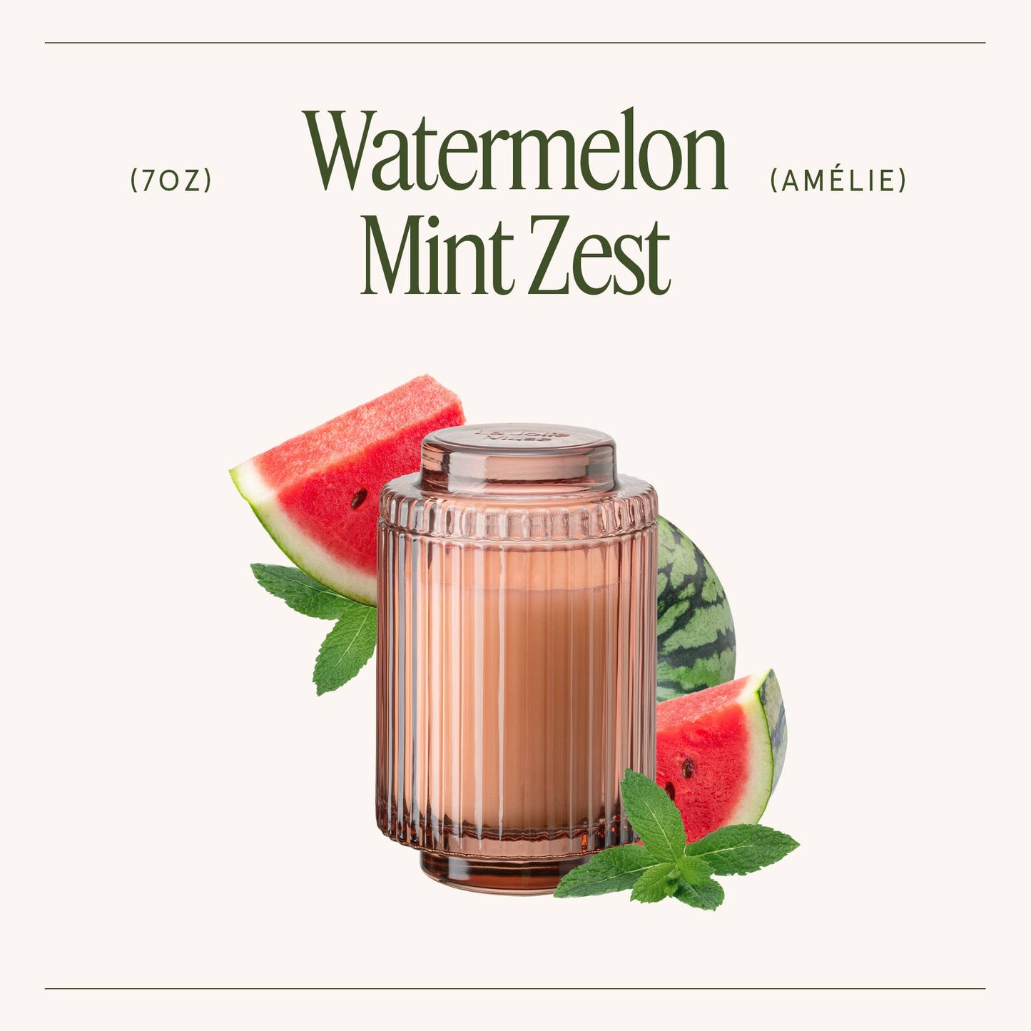 Scented Candle - Watermelon Mint Zest - 7oz | La Jolie Muse