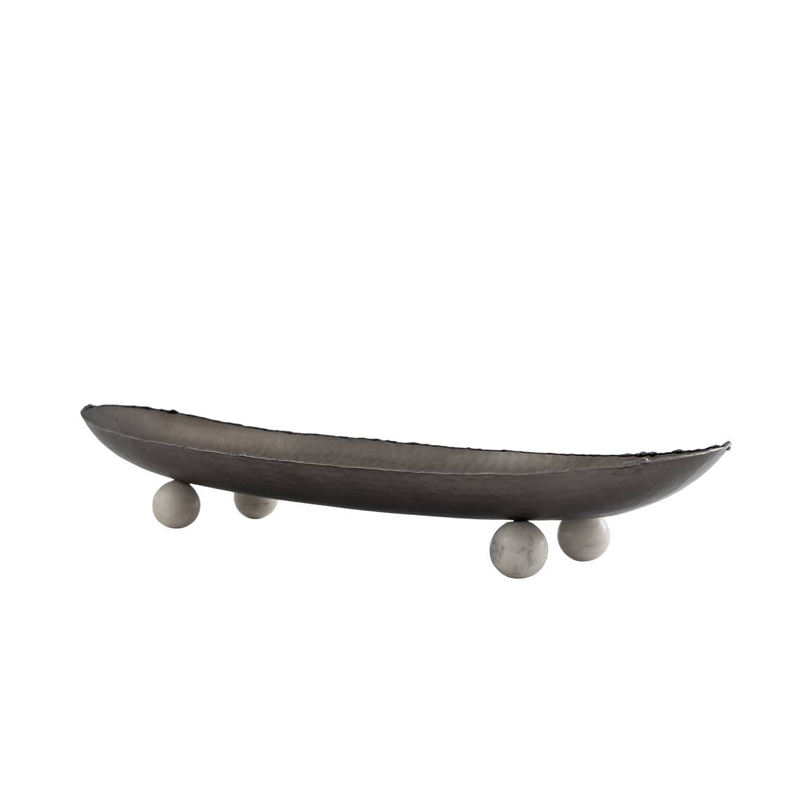 Hammered Black and White Oblong Tray