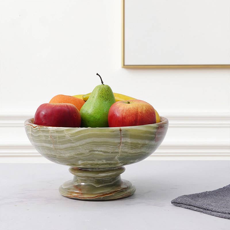 Handmade Marble Fruit Dish / Bowl Design C: Green