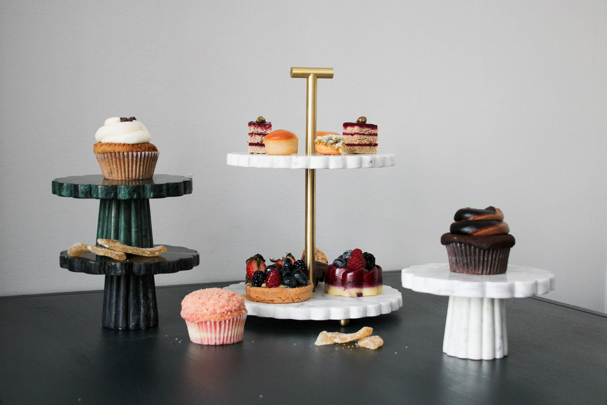 Verona Green Marble Small Cake Stand